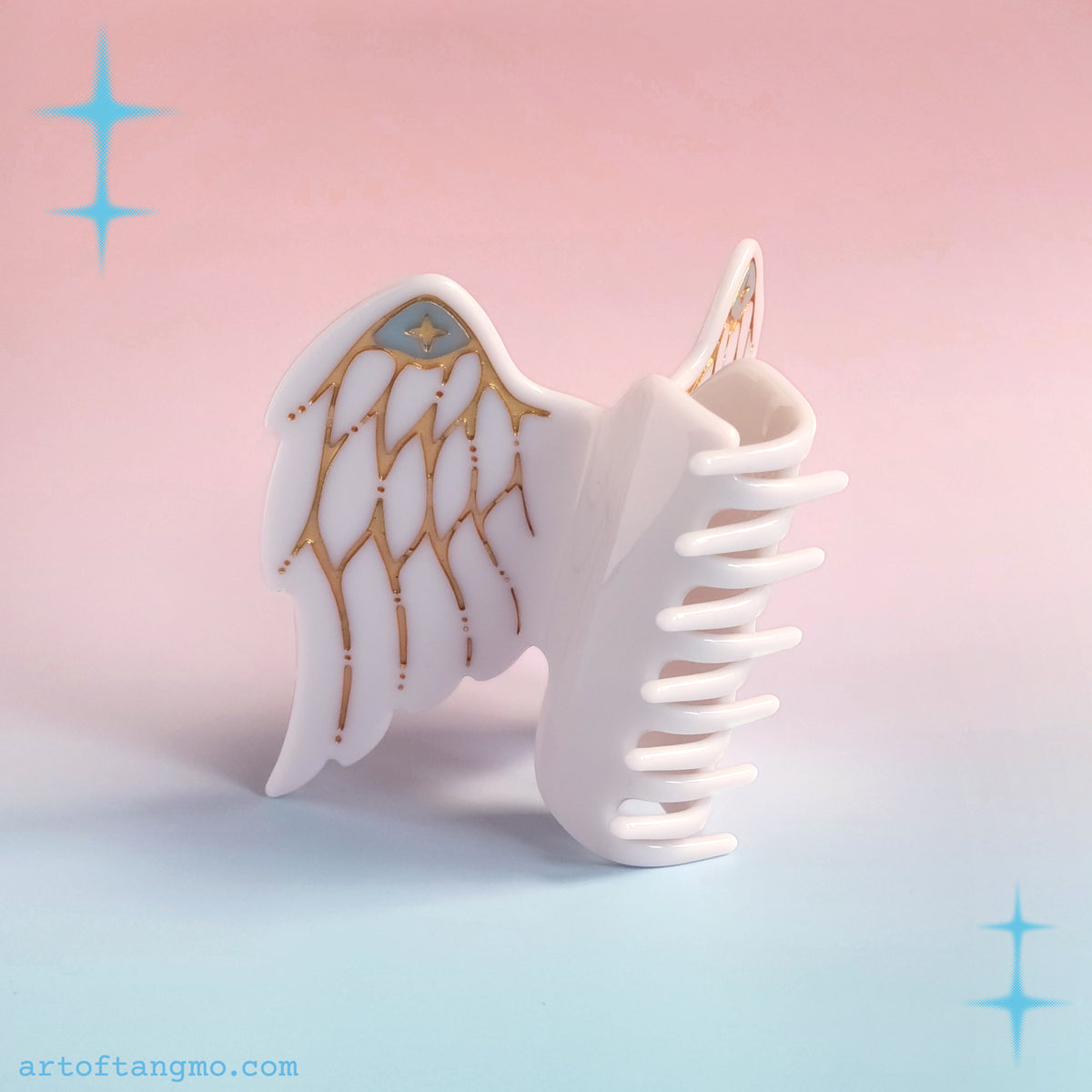 White Angel Wing: Claw Clip