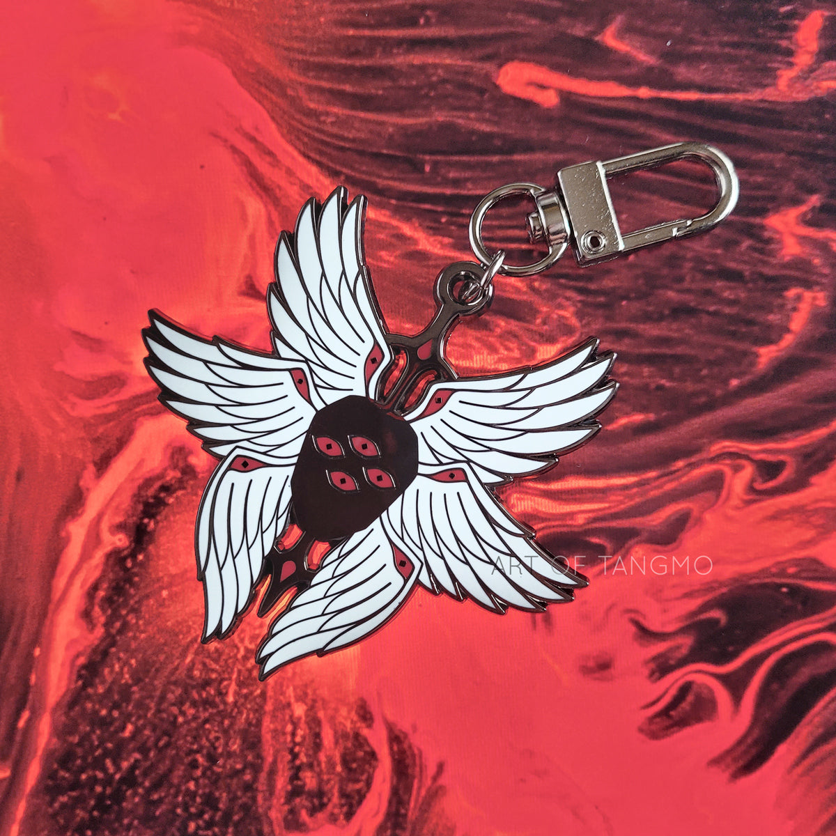 Torch Fired Enameled Angels, Angel Keychain, Angel Necklace, Angel