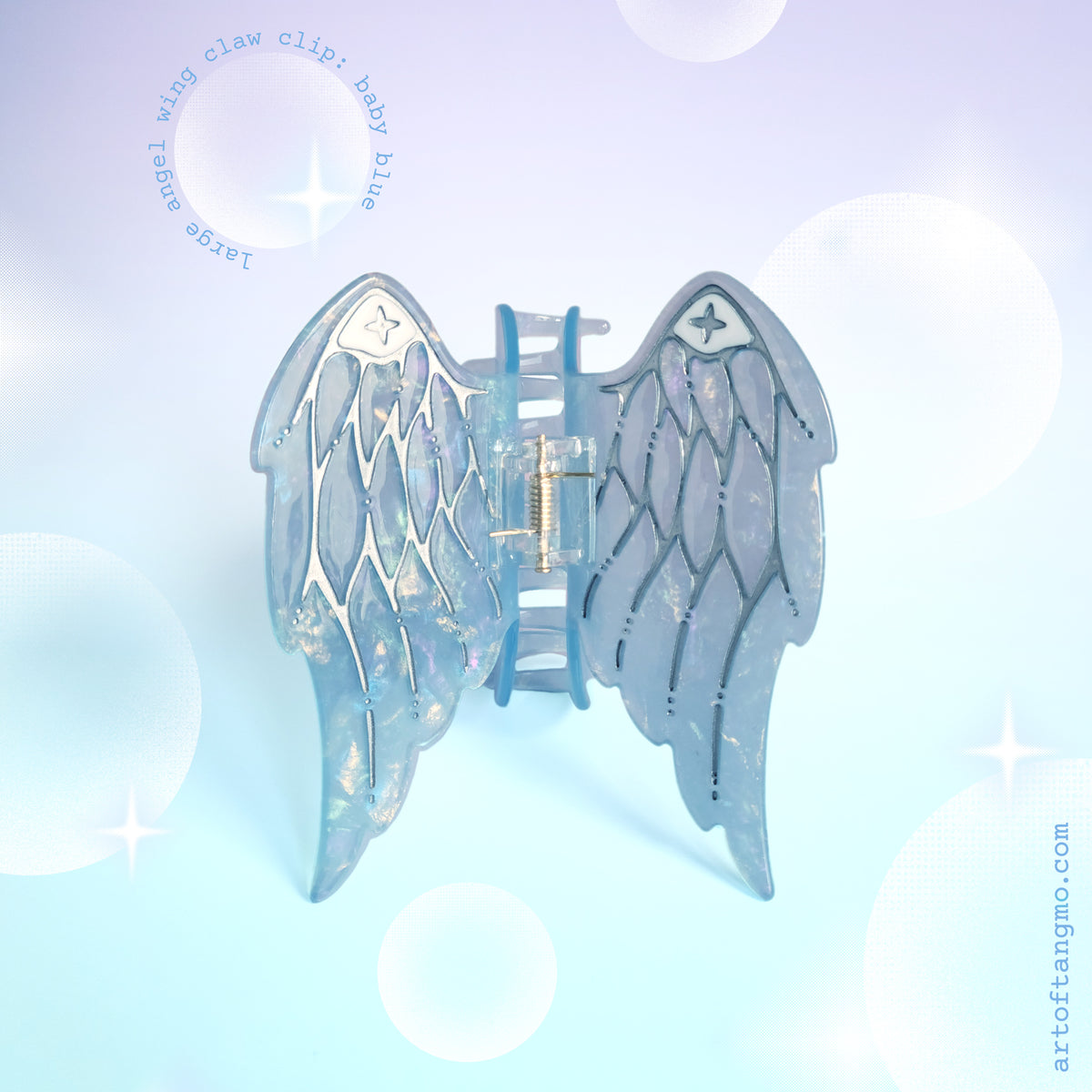 Baby Blue Angel Wing: Claw Clip
