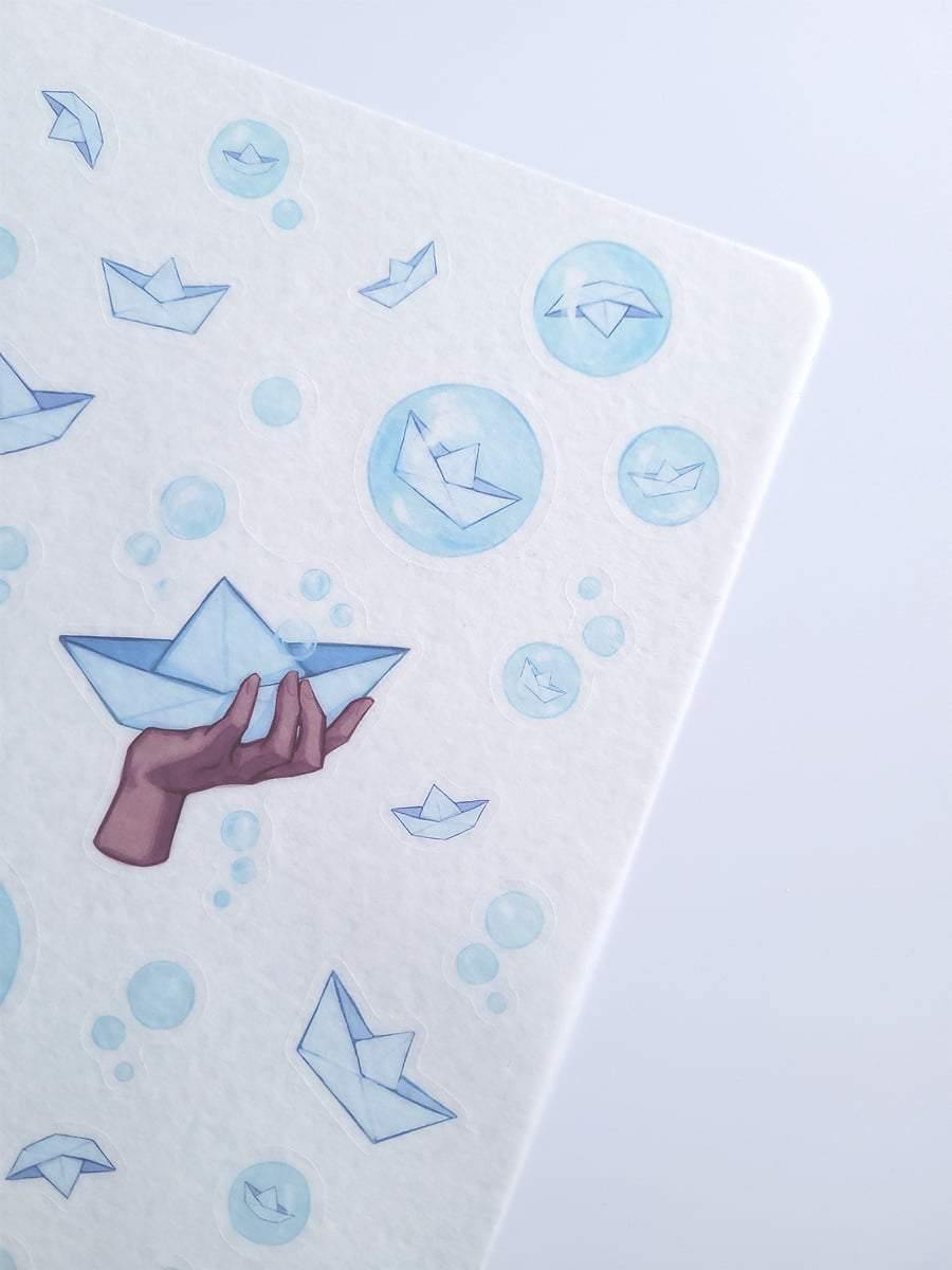 Paper Boat Washi Sticker Sheet - Art of Tangmo