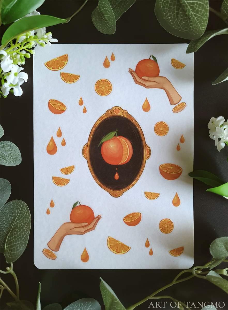orange juice washi sticker sheet